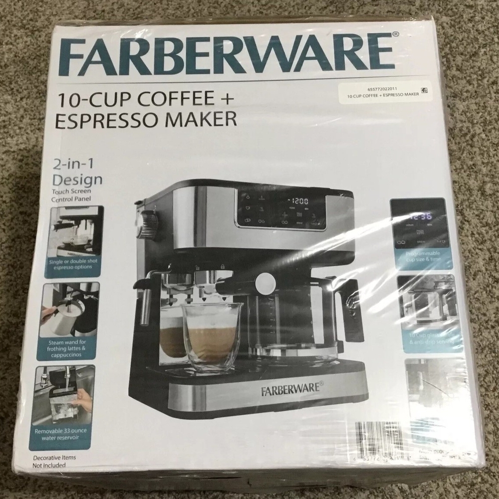 Farberware Coffee and Espresso Maker - Silver and Black